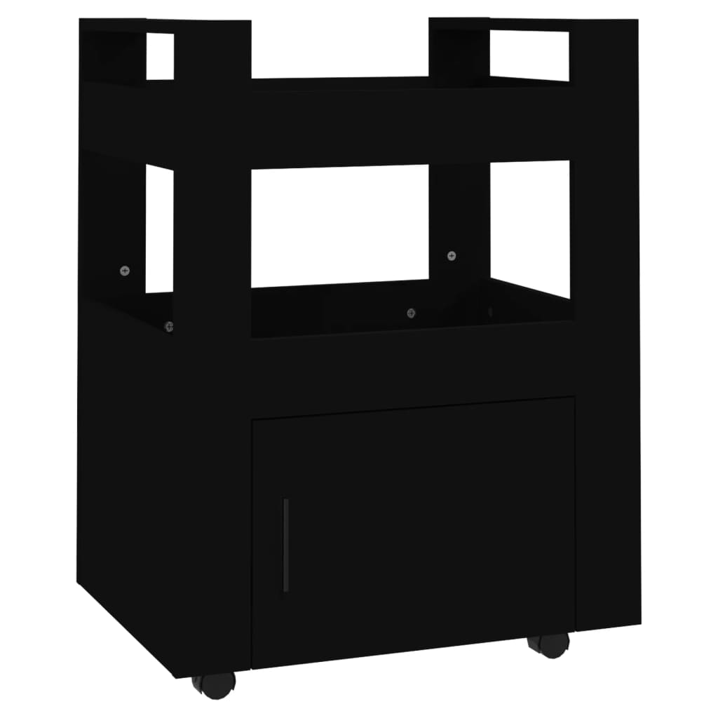køkkenvogn 60x45x80 cm konstrueret træ sort