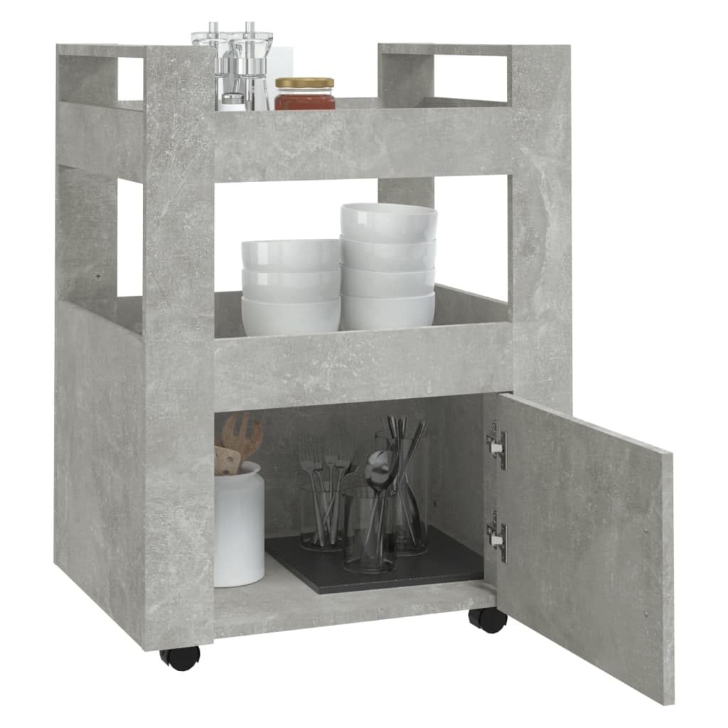 køkkenvogn 60x45x80 cm konstrueret træ betongrå