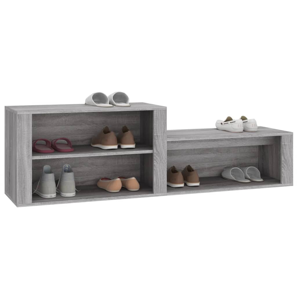 skoskab 150x35x45 cm konstrueret træ grå sonoma-eg
