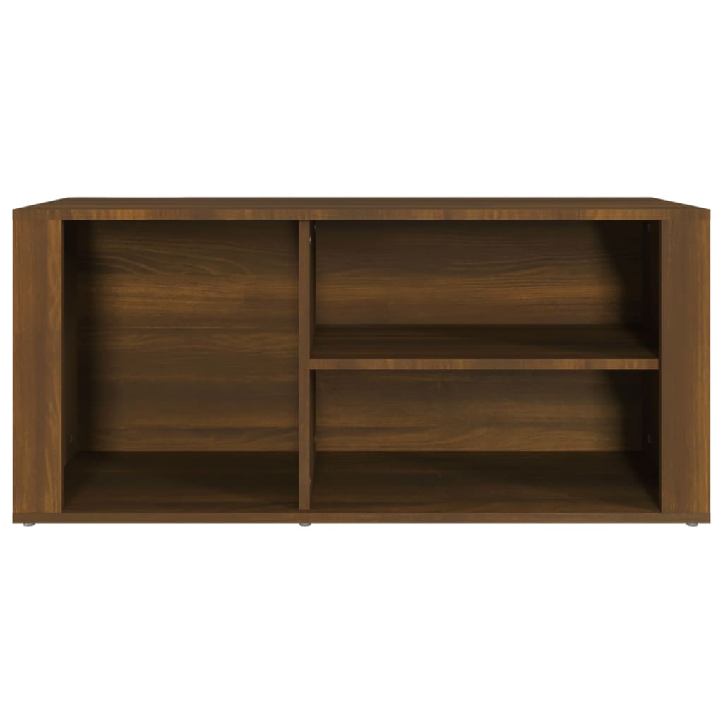 skoskab 100x35x45 cm konstrueret træ brun egetræ