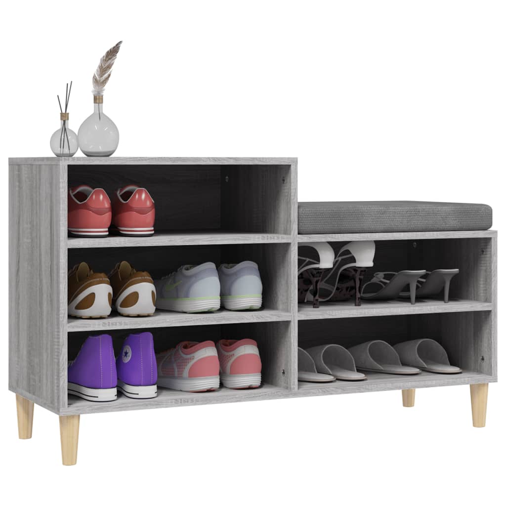 skoskab 102x36x60 cm konstrueret træ grå sonoma-eg