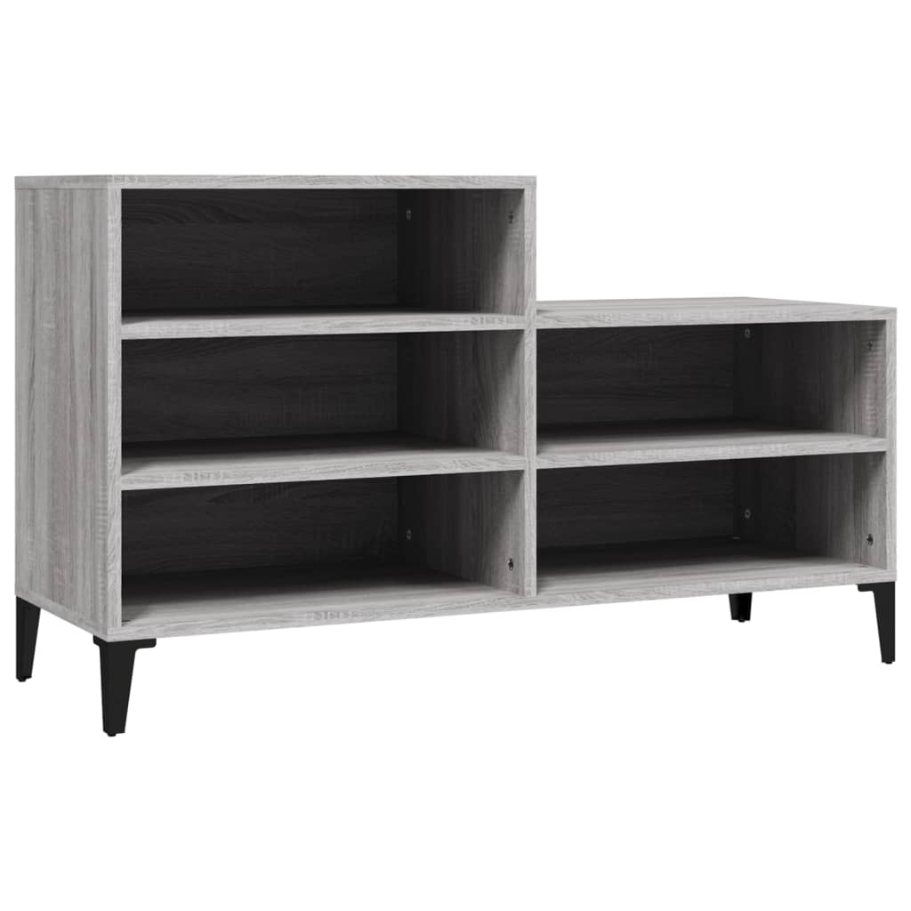 skoskab 102x36x60 cm konstrueret træ grå sonoma-eg