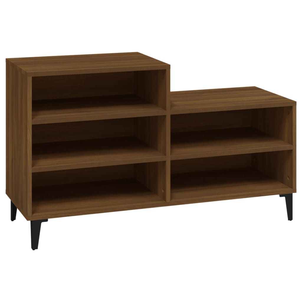 skoskab 102x36x60 cm konstrueret træ brun egetræ