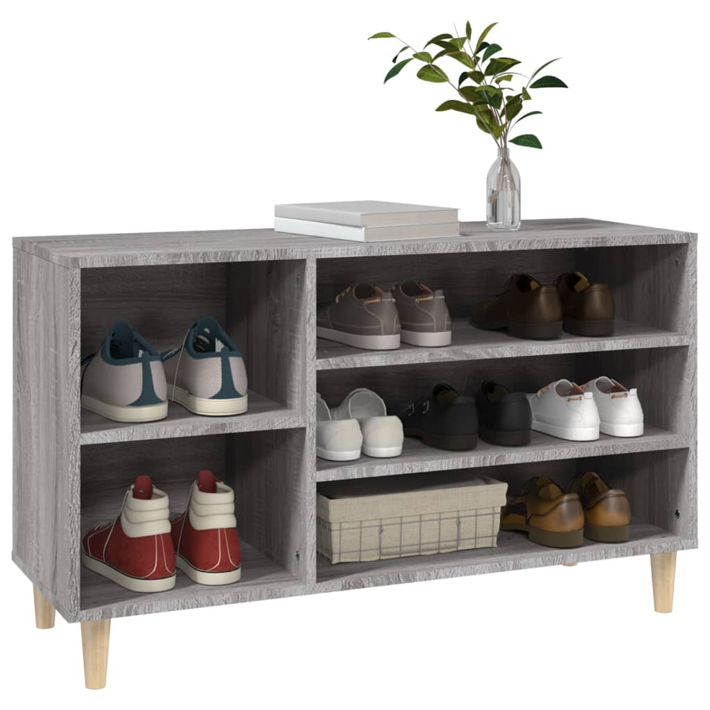 skoskab 102x36x60 cm konstrueret træ grå sonoma-eg