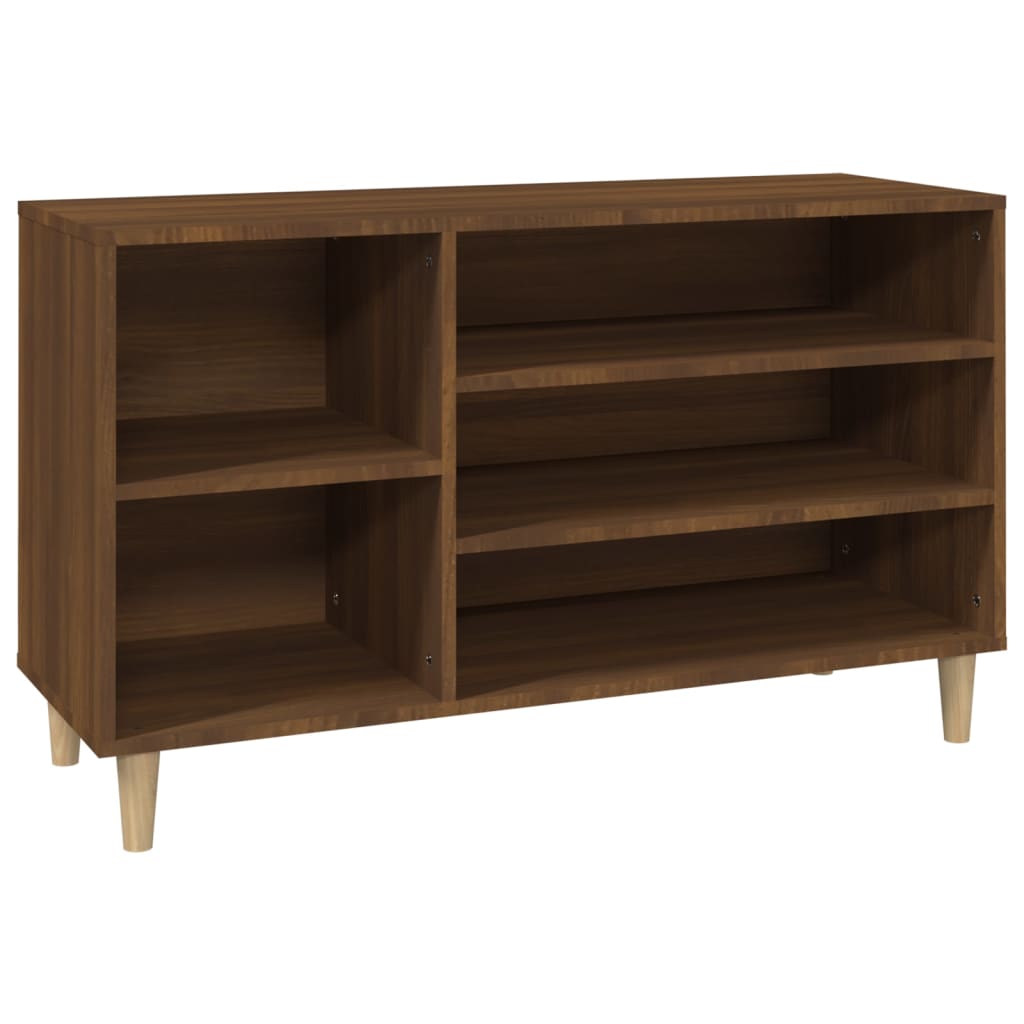 skoskab 102x36x60 cm konstrueret træ brun egetræ