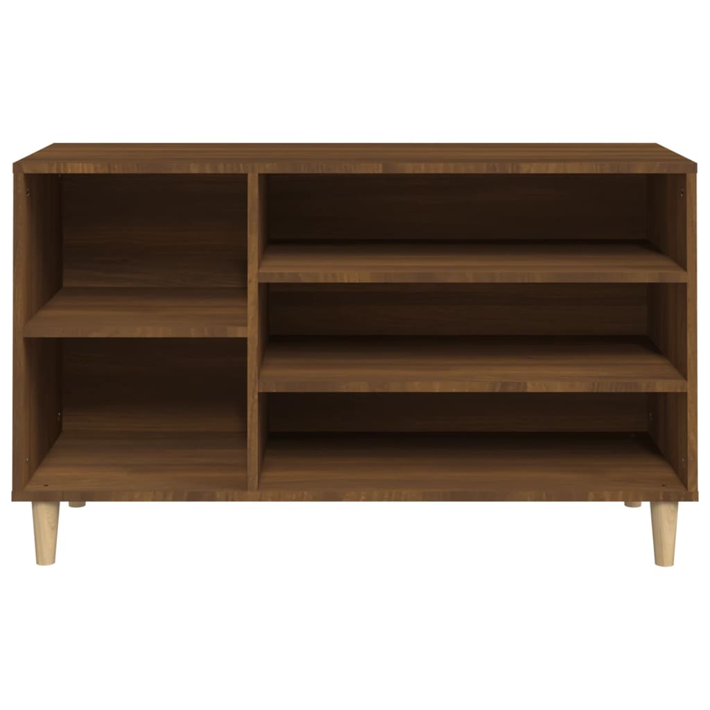 skoskab 102x36x60 cm konstrueret træ brun egetræ