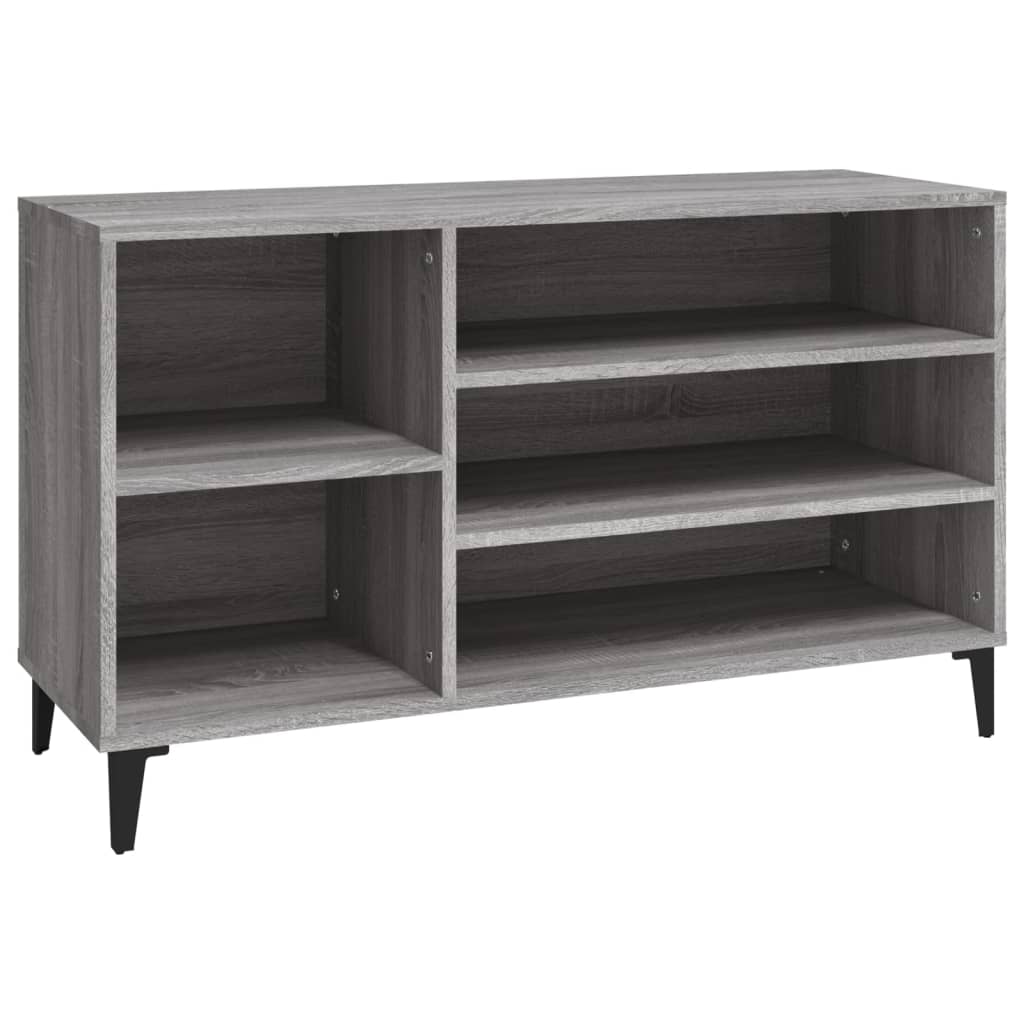 skoskab 102x36x60 cm konstrueret træ grå sonoma-eg