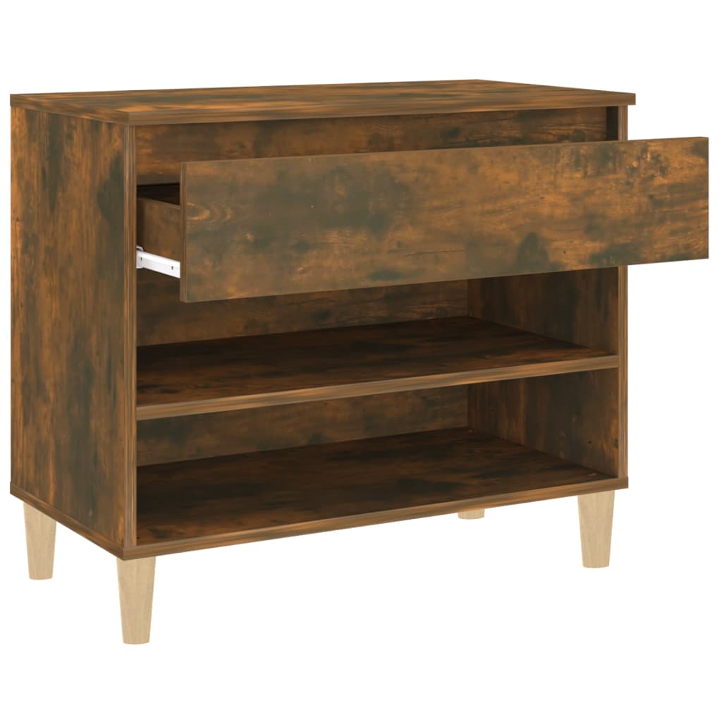 skoskab 70x36x60 cm konstrueret træ røget egetræsfarve