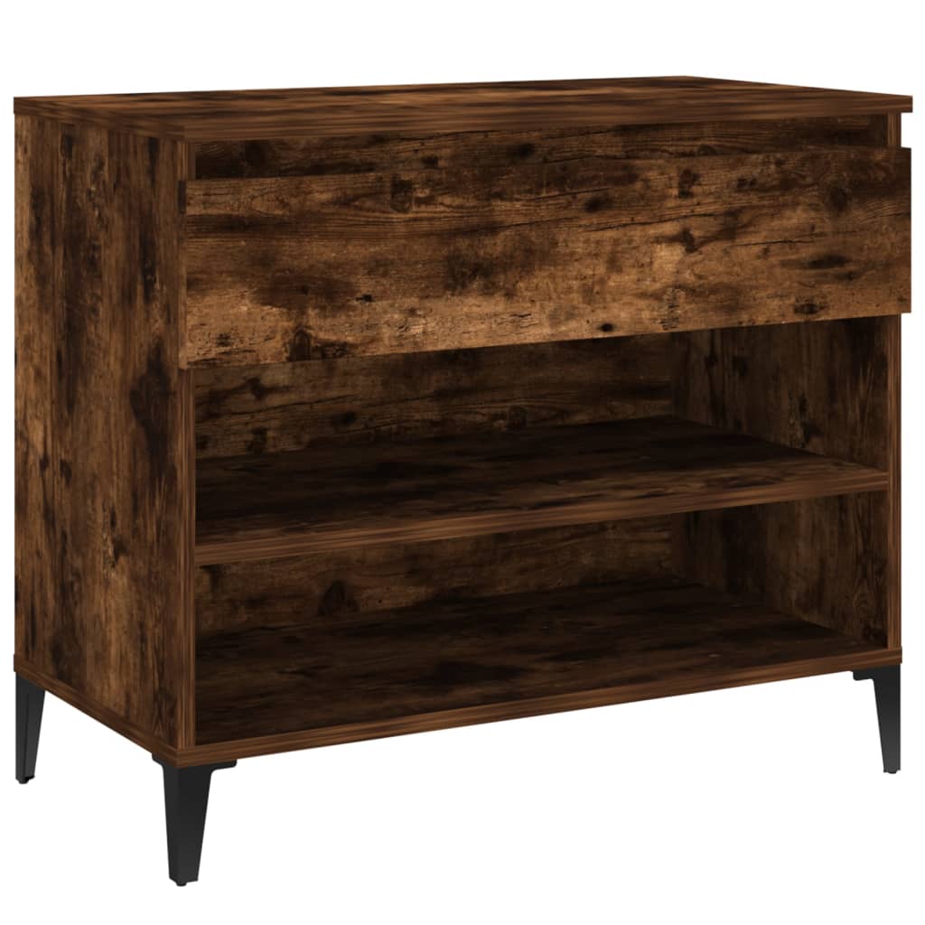 skoskab 70x36x60 cm konstrueret træ røget egetræsfarve