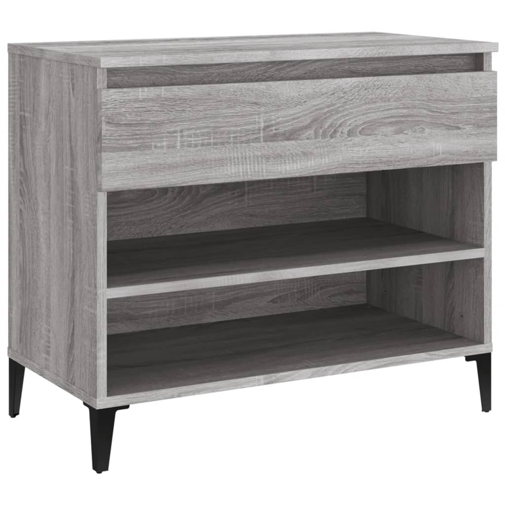 skoskab 102x36x60 cm konstrueret træ grå sonoma-eg