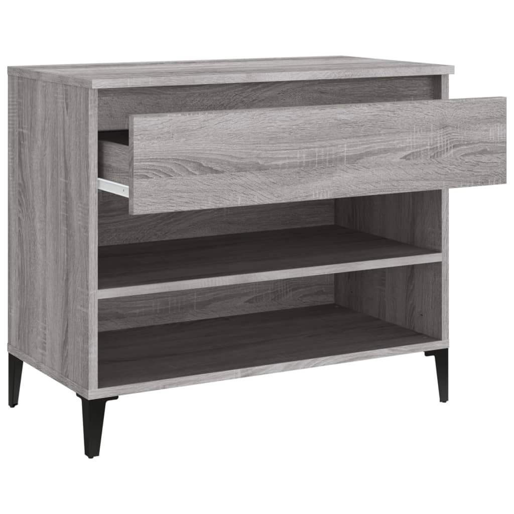 skoskab 102x36x60 cm konstrueret træ grå sonoma-eg