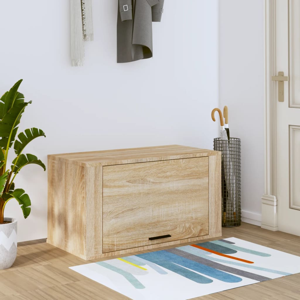 væghængt skoskab 70x35x38 cm konstrueret træ Sonoma-eg