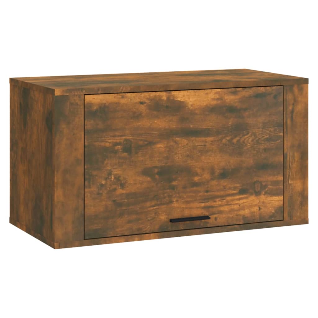 væghængt skoskab 70x35x38 cm massivt fyrretræ træ røget egetræ