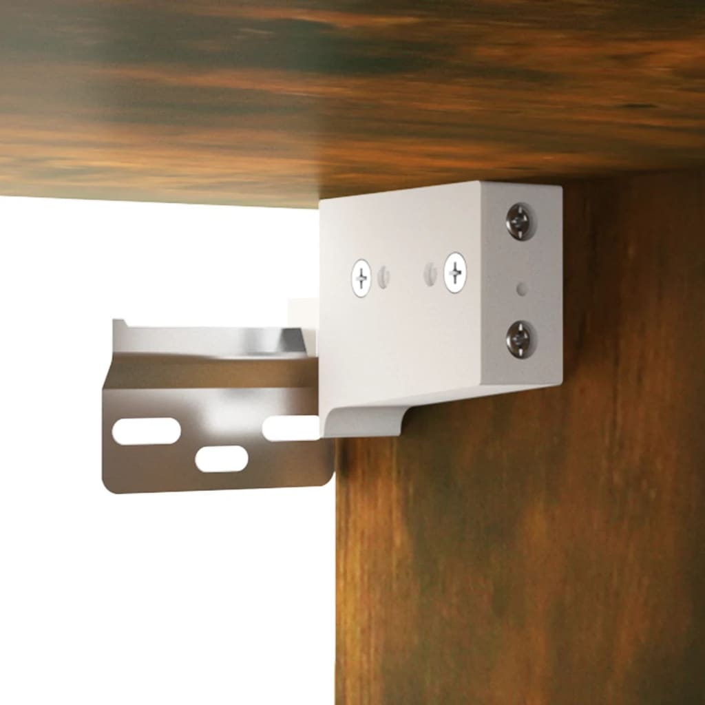 væghængt skoskab 70x35x38 cm massivt fyrretræ træ røget egetræ