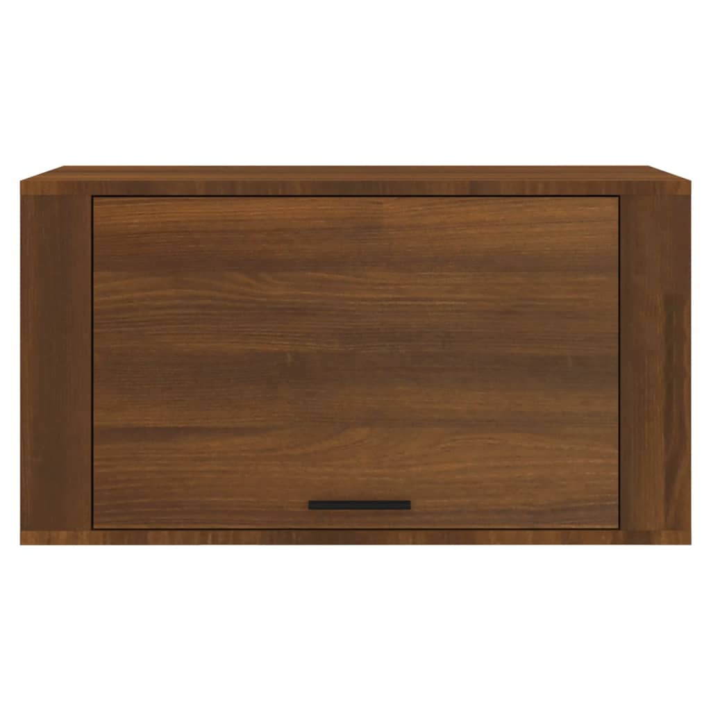 væghængt skoskab 70x35x38 cm massivt fyrretræ træ brun egetræ