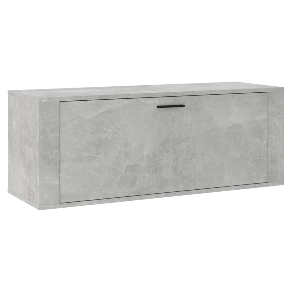 væghængt skoskab 100x35x38 cm konstrueret træ betongrå