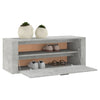 væghængt skoskab 100x35x38 cm konstrueret træ betongrå