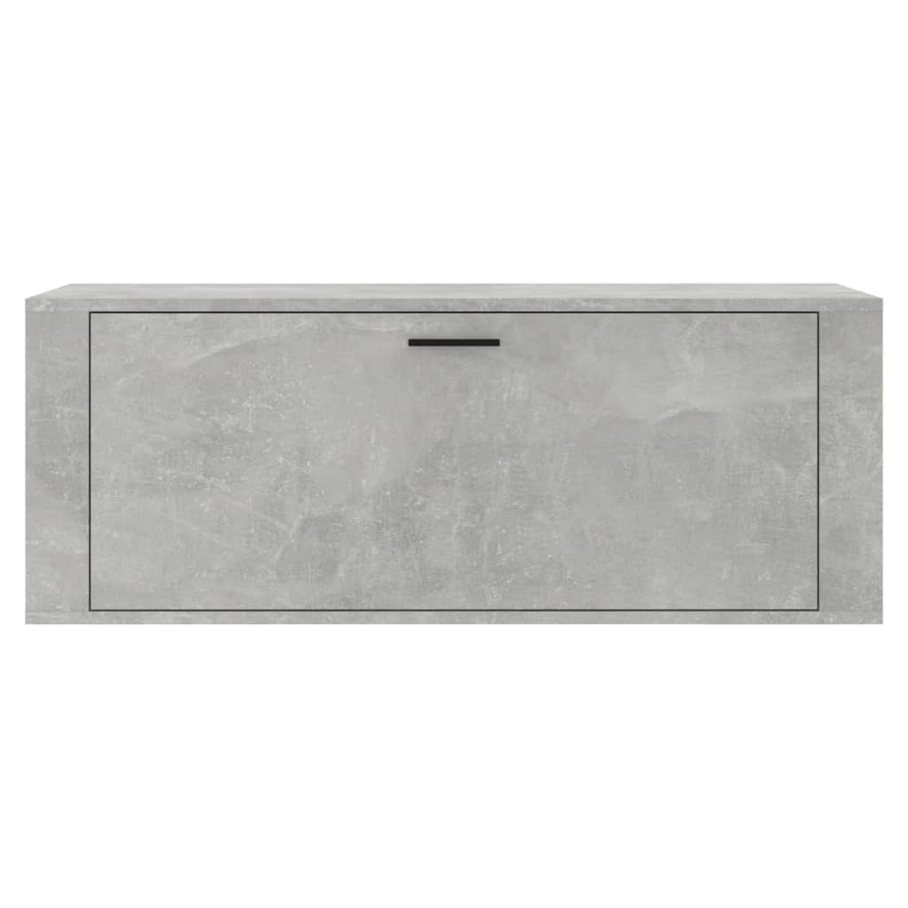 væghængt skoskab 100x35x38 cm konstrueret træ betongrå