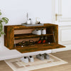 væghængt skoskab 100x35x38 cm konstrueret træ røget egetræ