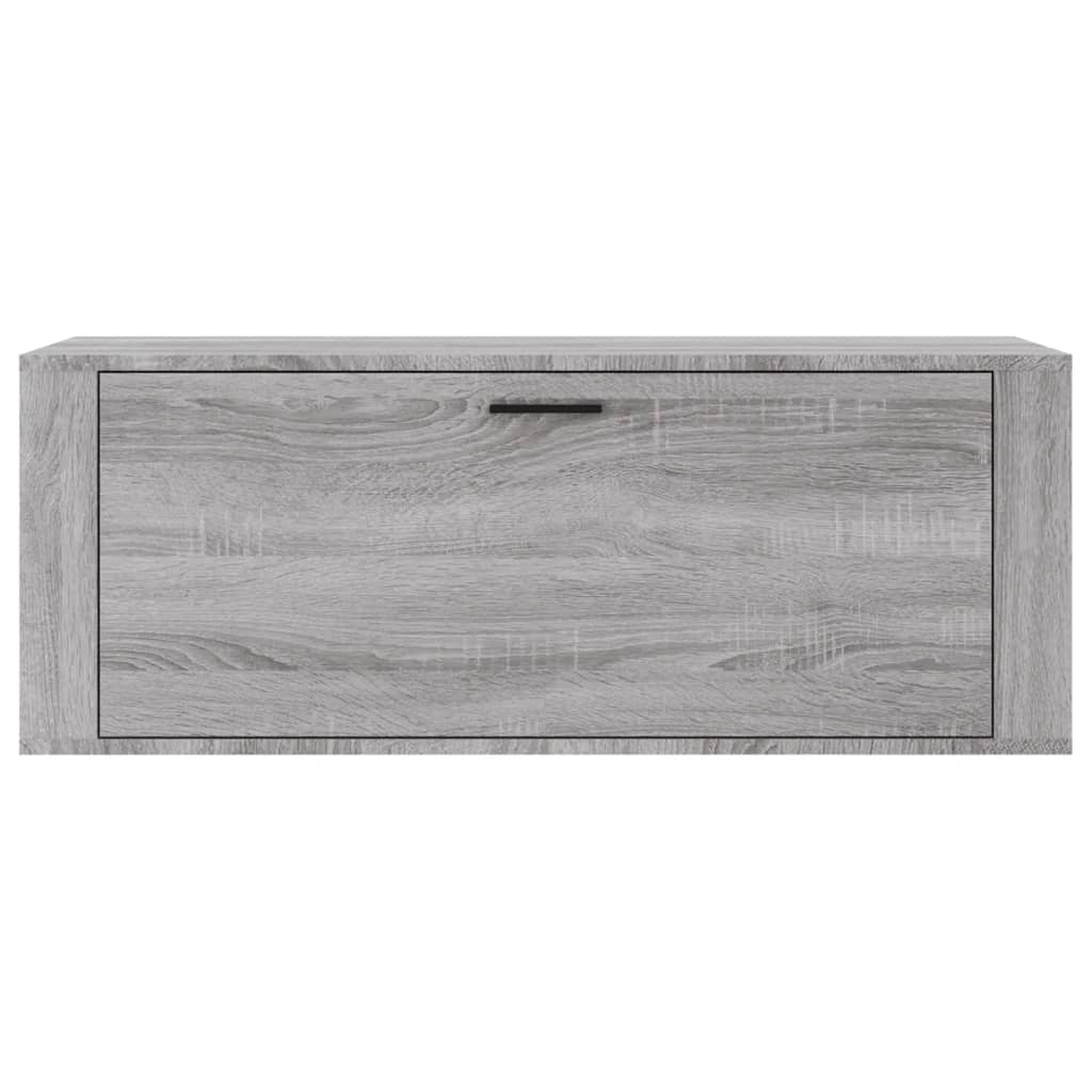 væghængt skoskab 100x35x38 cm konstrueret træ grå sonoma-eg