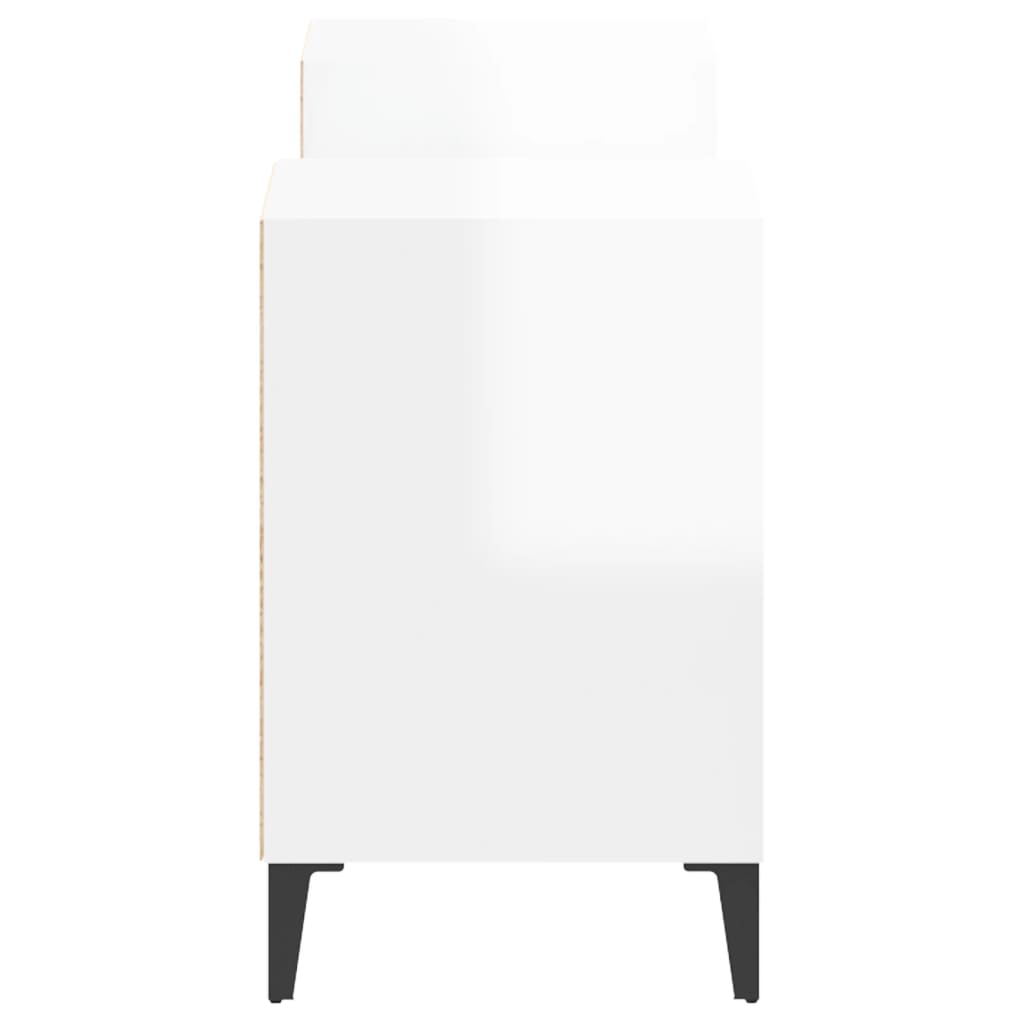 tv-bord 160x35x55 cm konstrueret træ hvid højglans