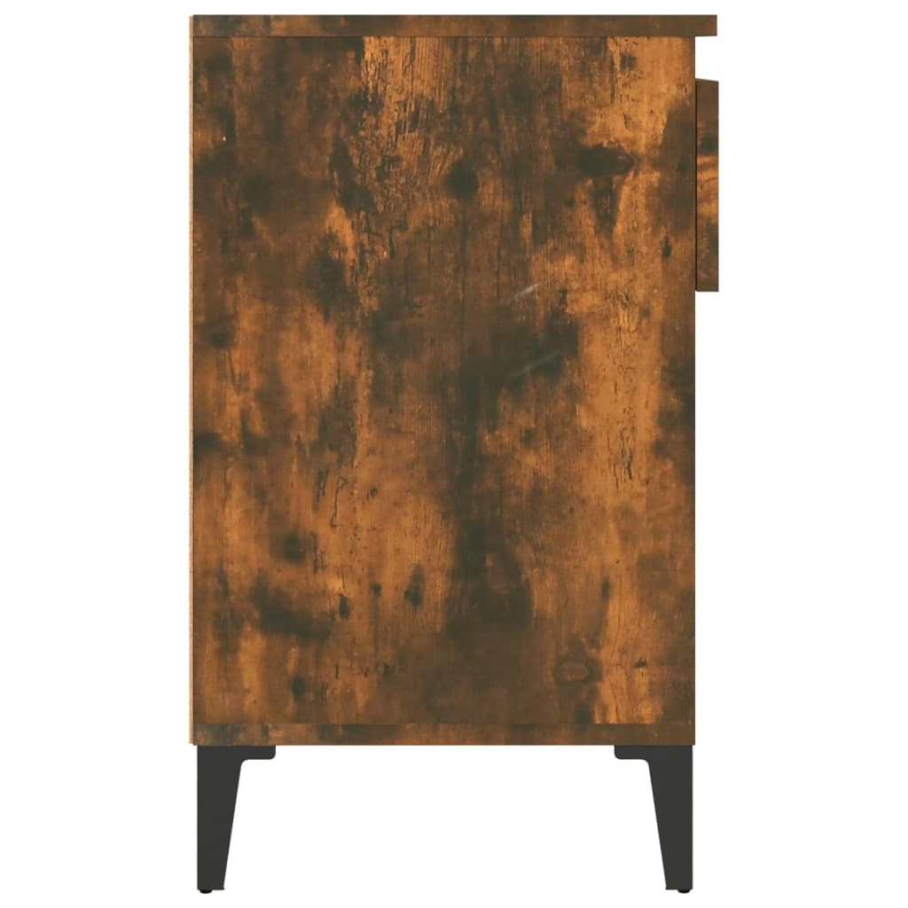 skoskab 102x36x60 cm konstrueret træ røget egetræsfarve