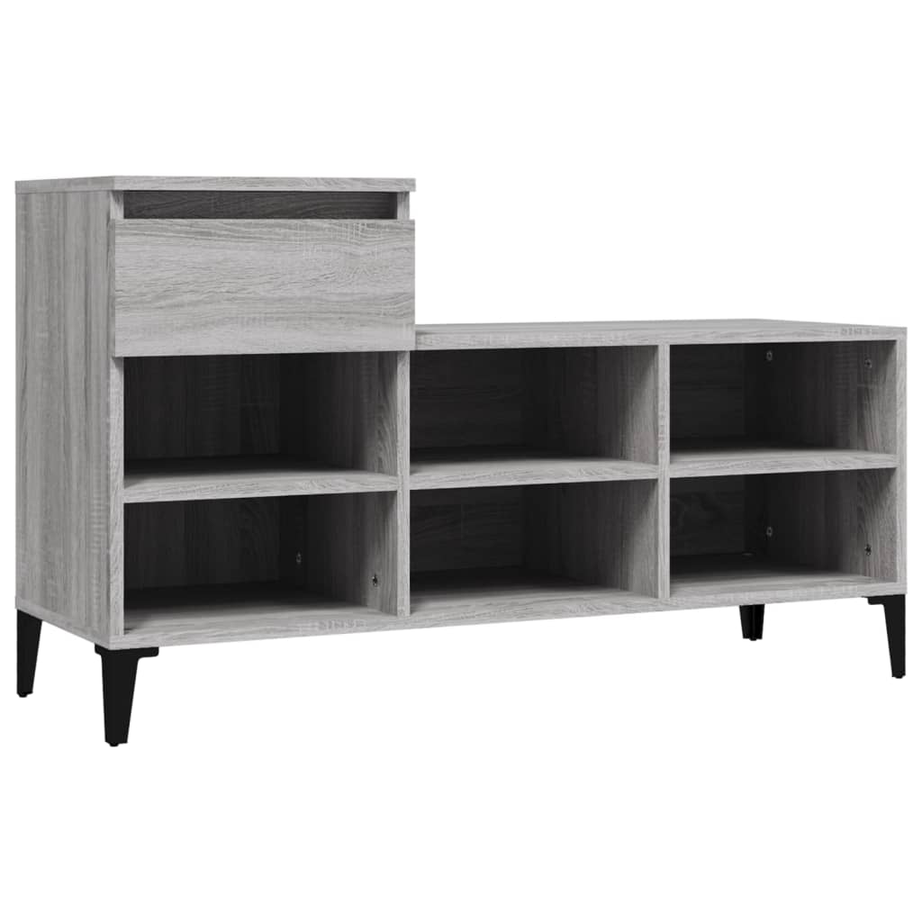 skoskab 102x36x60 cm konstrueret træ grå sonoma-eg