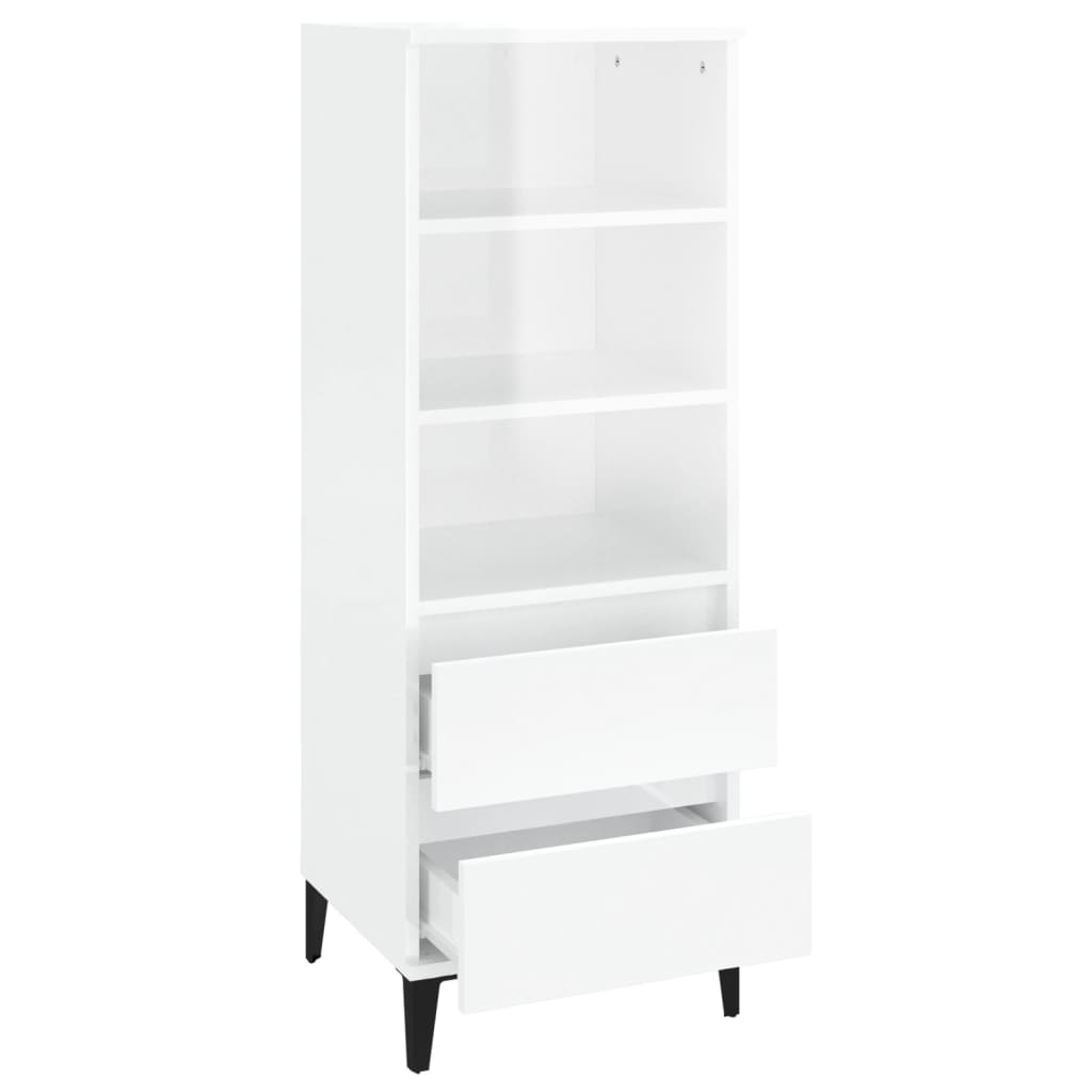 højskab 40x36x110 cm konstrueret træ hvid højglans