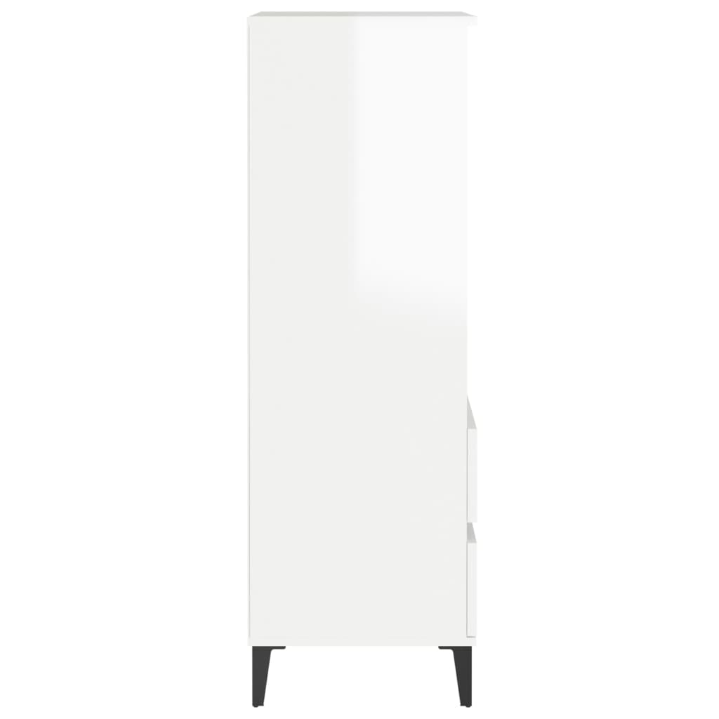 højskab 40x36x110 cm konstrueret træ hvid højglans