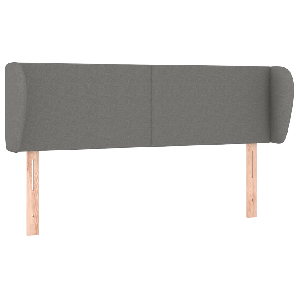sengegavl med kanter 147x23x78/88 cm stof mørkegrå