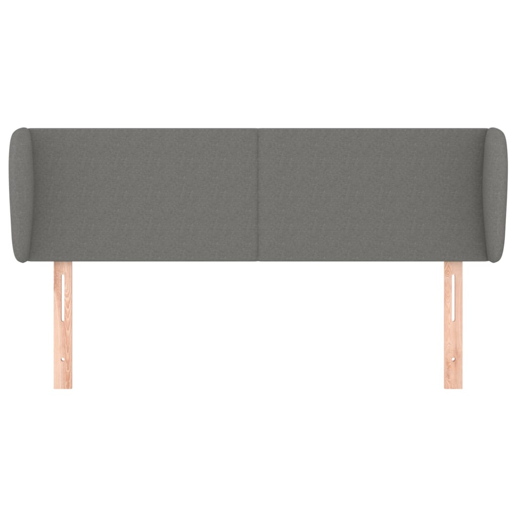 sengegavl med kanter 147x23x78/88 cm stof mørkegrå