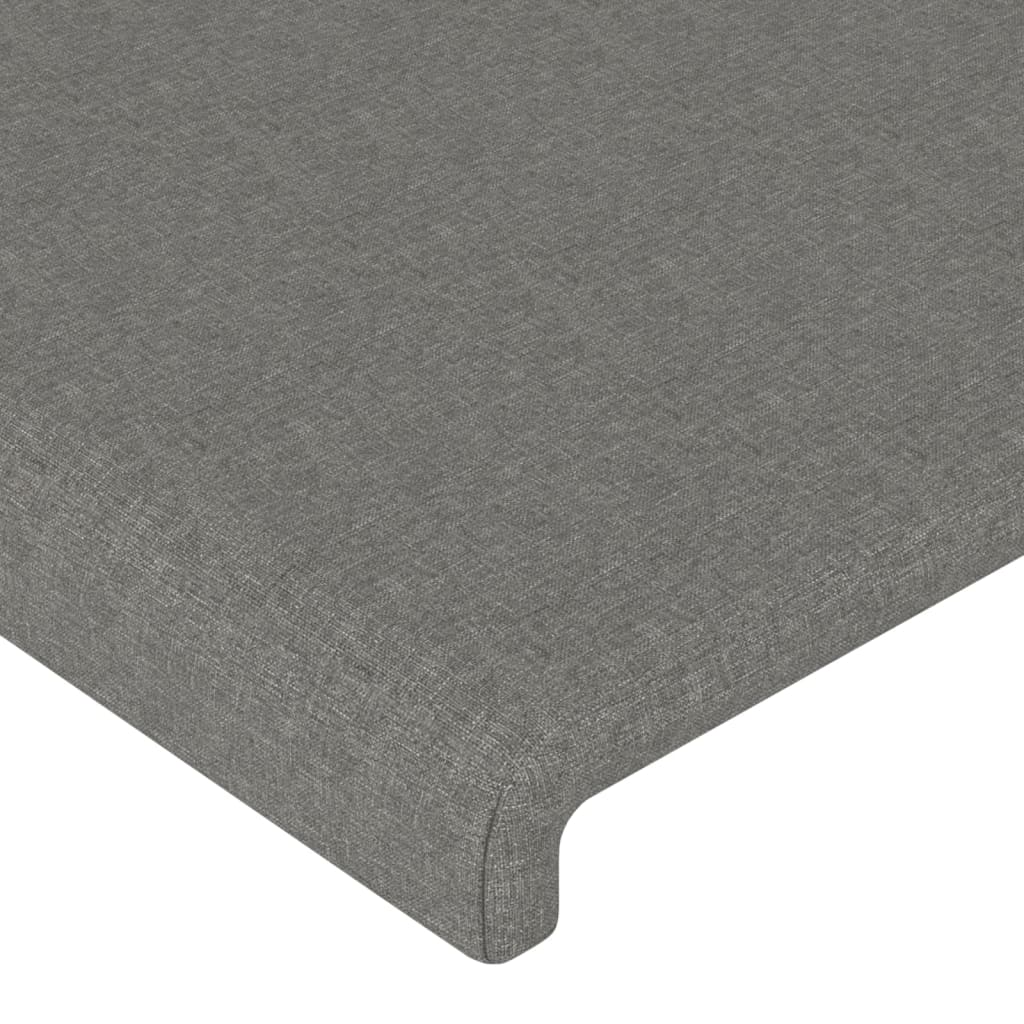 sengegavl med kanter 147x23x78/88 cm stof mørkegrå