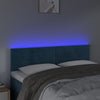 sengegavl med LED-lys 144x5x78/88 cm fløjl mørkeblå