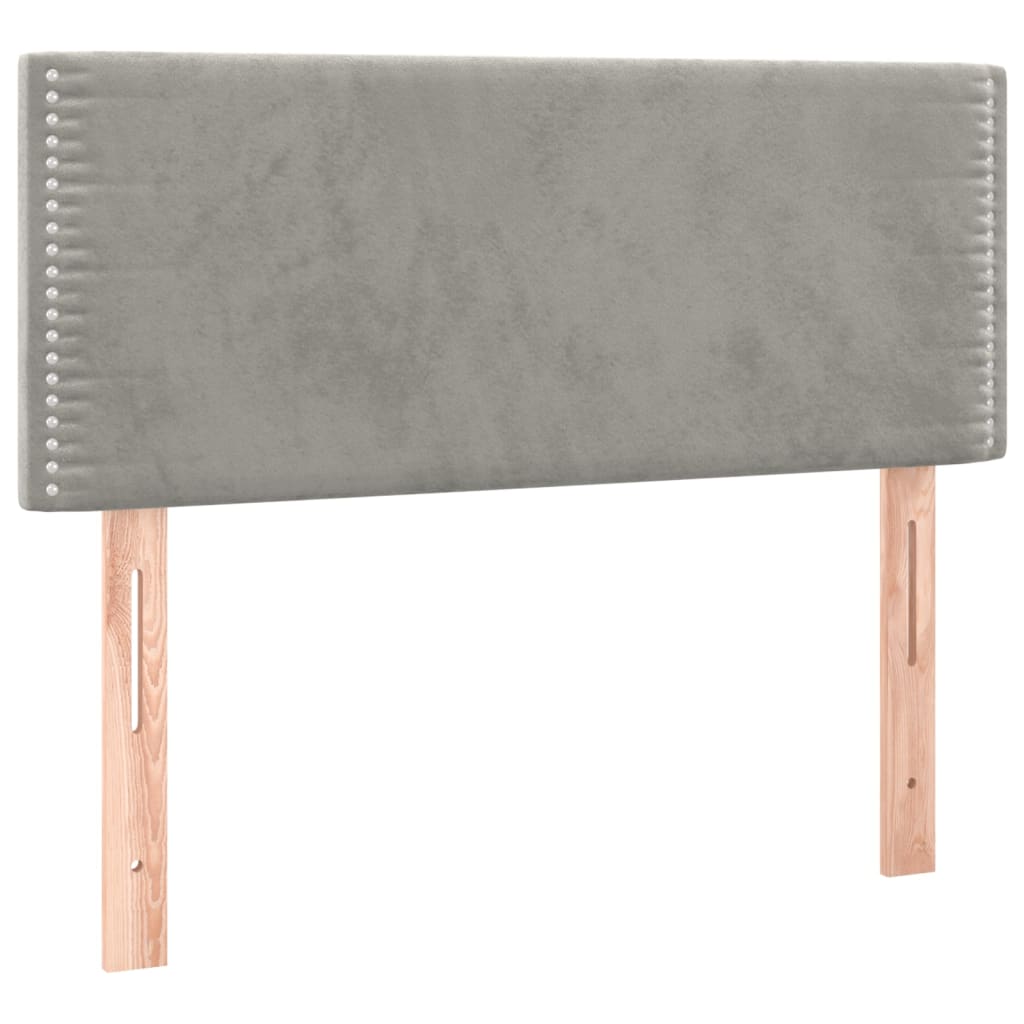 kontinentalseng med madras 100x200 cmfløjl lysegrå
