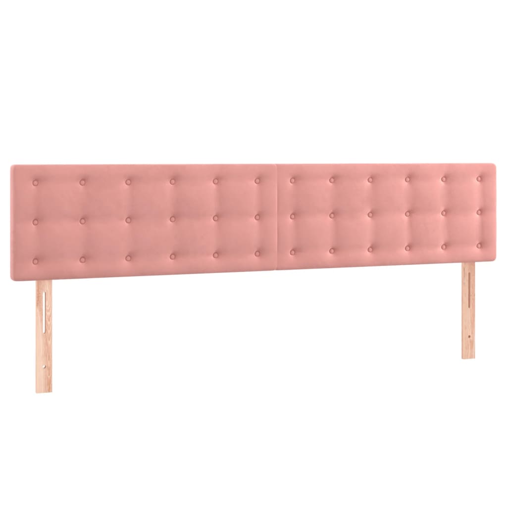 kontinentalseng med LED-lys 180x200 cm fløjl lyserød