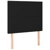 kontinentalseng med LED-lys 90x200 cm stof sort