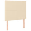 kontinentalseng med LED-lys 100x200 cm stof cremefarvet