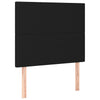kontinentalseng med LED-lys 120x200 cm stof sort