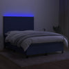 kontinentalseng med LED-lys 140x190 cm stof blå