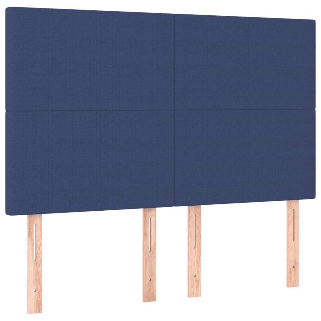 kontinentalseng med LED-lys 140x190 cm stof blå