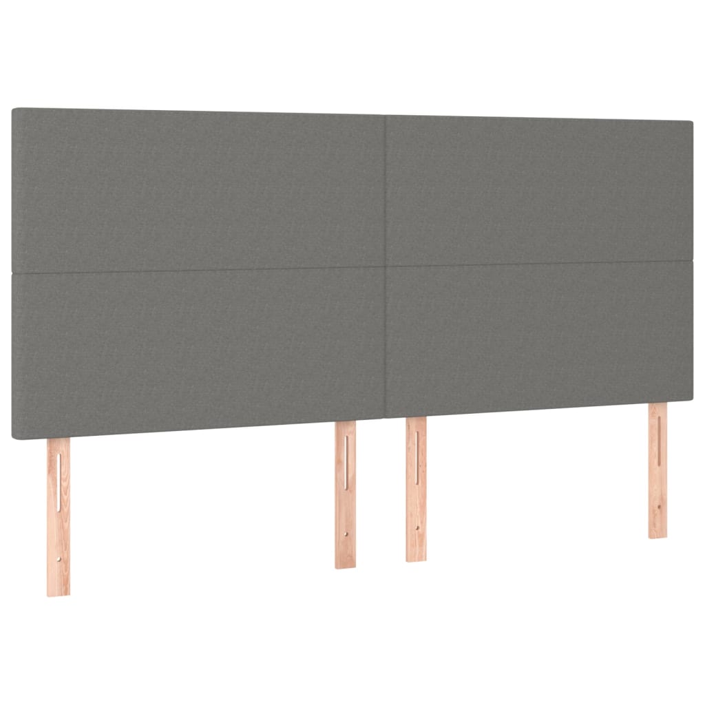 kontinentalseng med LED-lys 180x200 cm stof mørkegrå