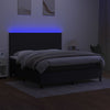 kontinentalseng med LED-lys 180x200 cm stof sort
