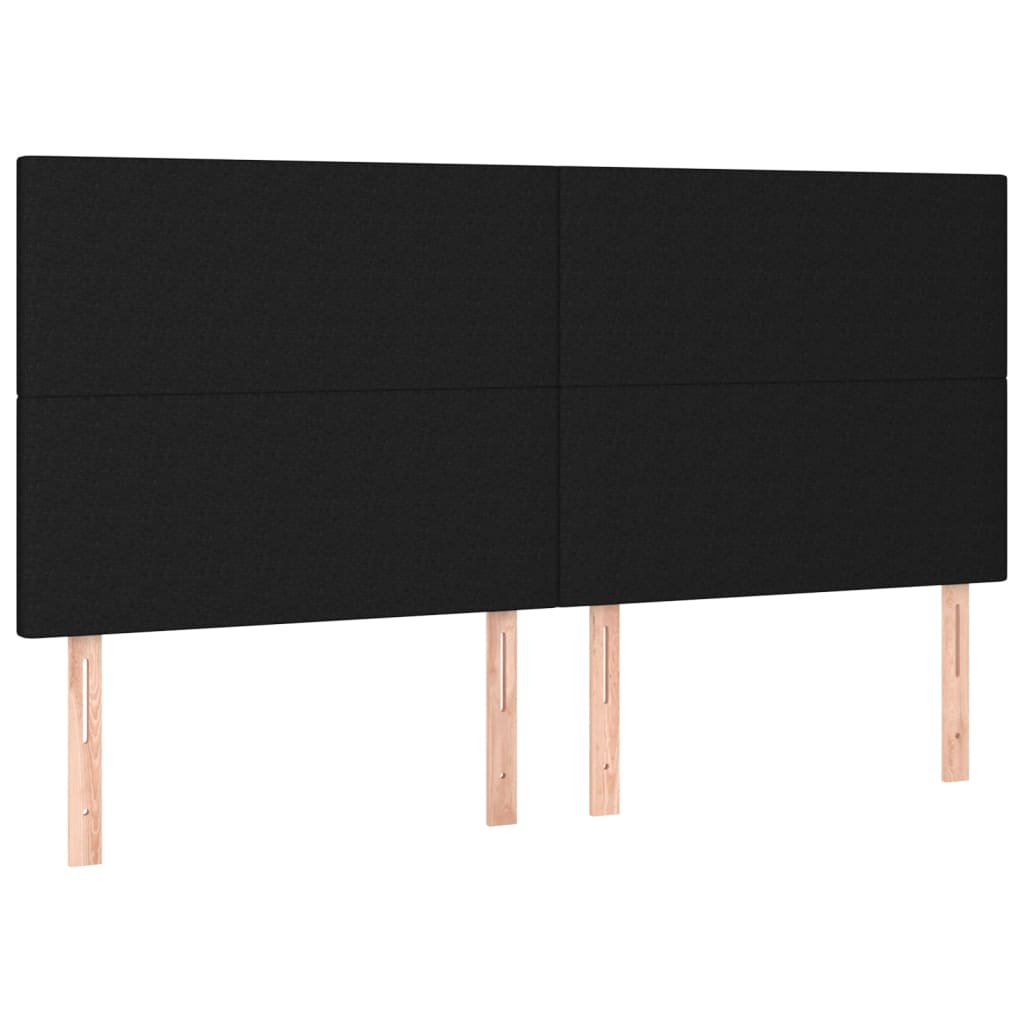 kontinentalseng med LED-lys 180x200 cm stof sort