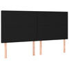 kontinentalseng med LED-lys 180x200 cm stof sort