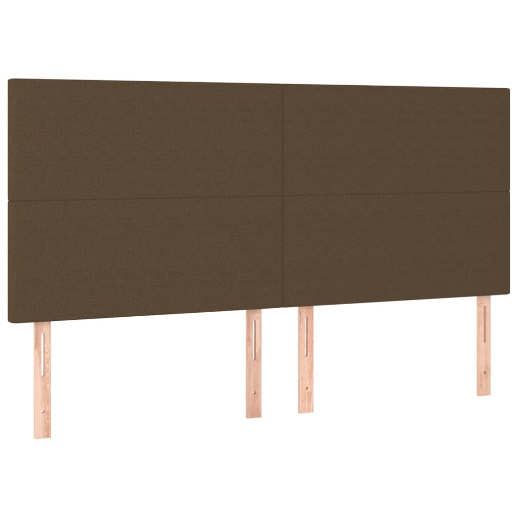 kontinentalseng med LED-lys 180x200 cm stof mørkebrun