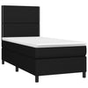 kontinentalseng med LED-lys 90x190 cm stof sort
