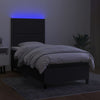 kontinentalseng med LED-lys 90x200 cm stof sort
