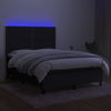 kontinentalseng med LED-lys 140x200 cm stof sort