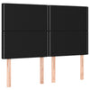 kontinentalseng med LED-lys 140x200 cm stof sort