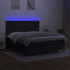 kontinentalseng med LED-lys 180x200 cm stof sort